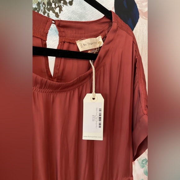 Satin babydoll tunic top - Picture 4 of 10